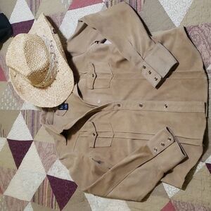 Gap leather western shirt / M